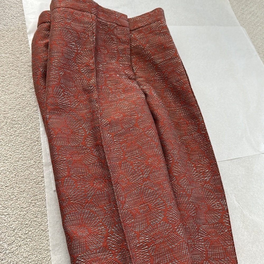 Worth New York Rust Tapestry Print Pants, zippered pockets, Fully Lined, Size 6 - Picture 14 of 14